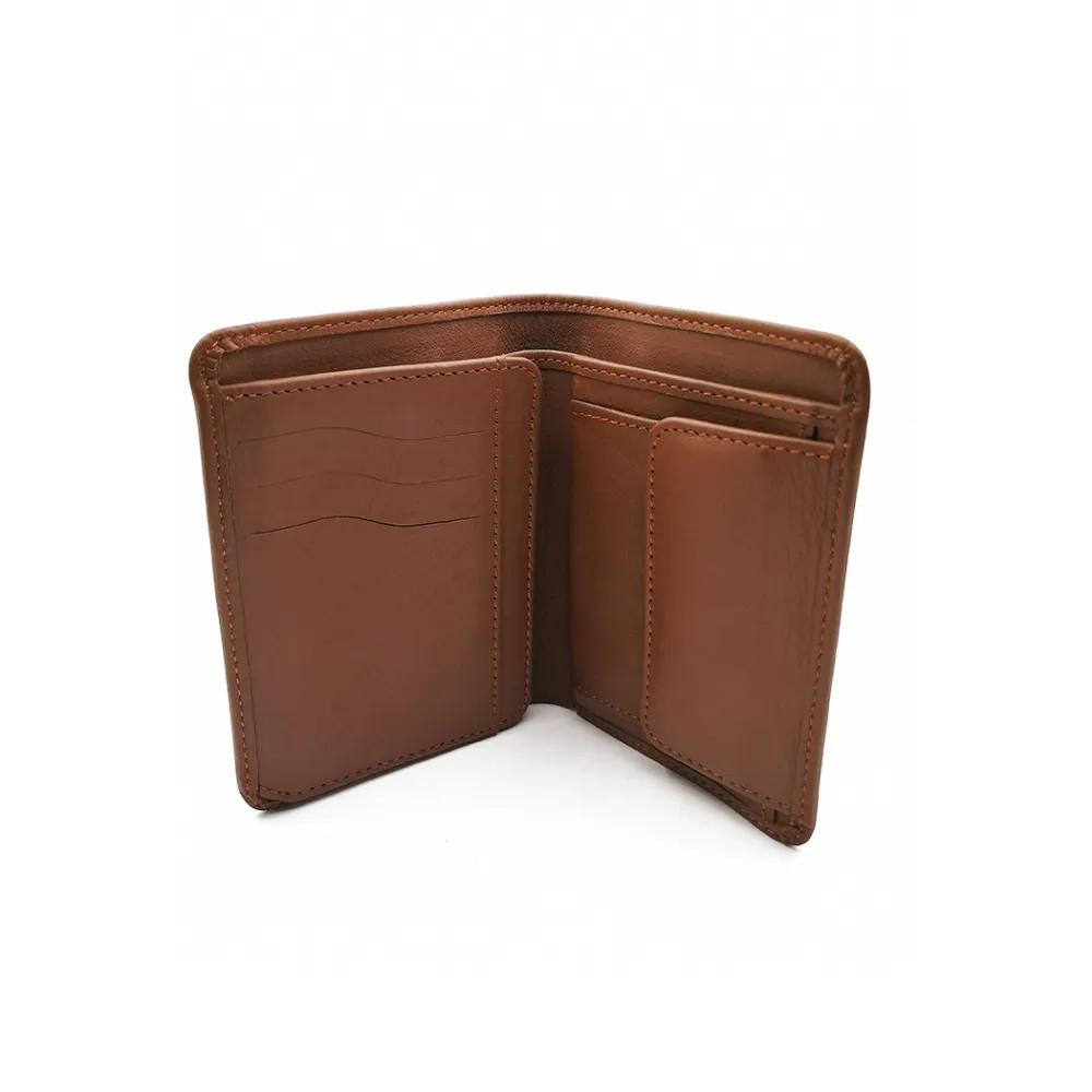 Premium Leather Bi-Fold Wallet for Men - Brown - Image 3