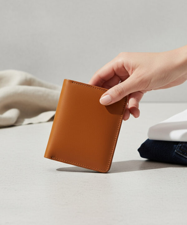 Classic Leather Bi-Fold Wallet for Men - Rich Brown