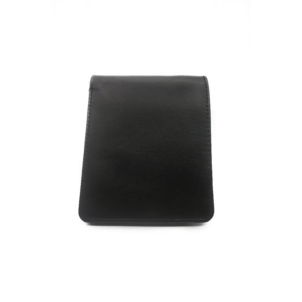Classic Leather Bi-Fold Wallet for Men - Black - Image 4