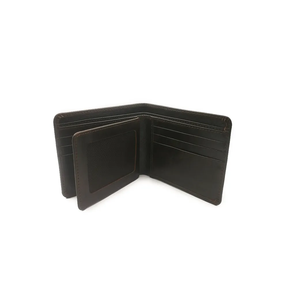 Classic Leather Bi-Fold Wallet for Men - Coffee - Image 5
