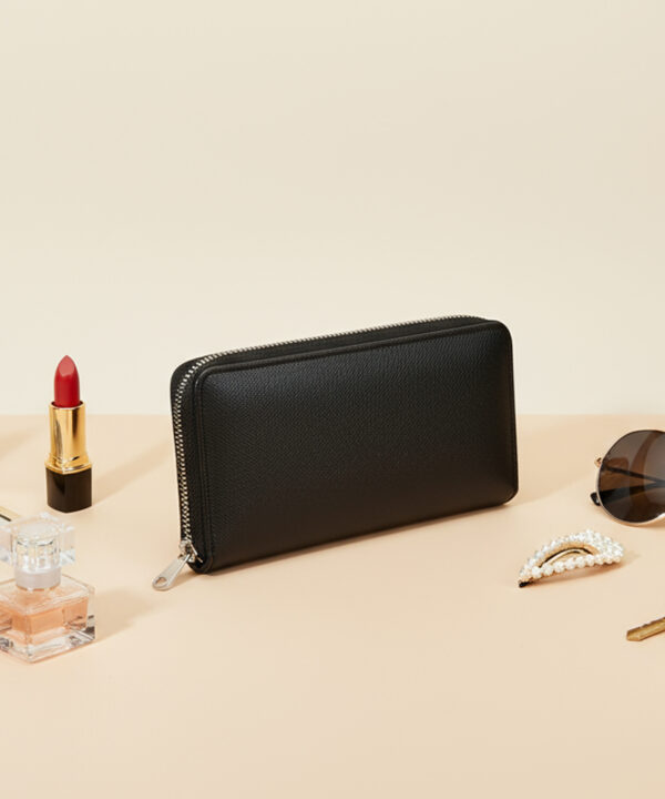 Premium Black Leather Zipper Wallet