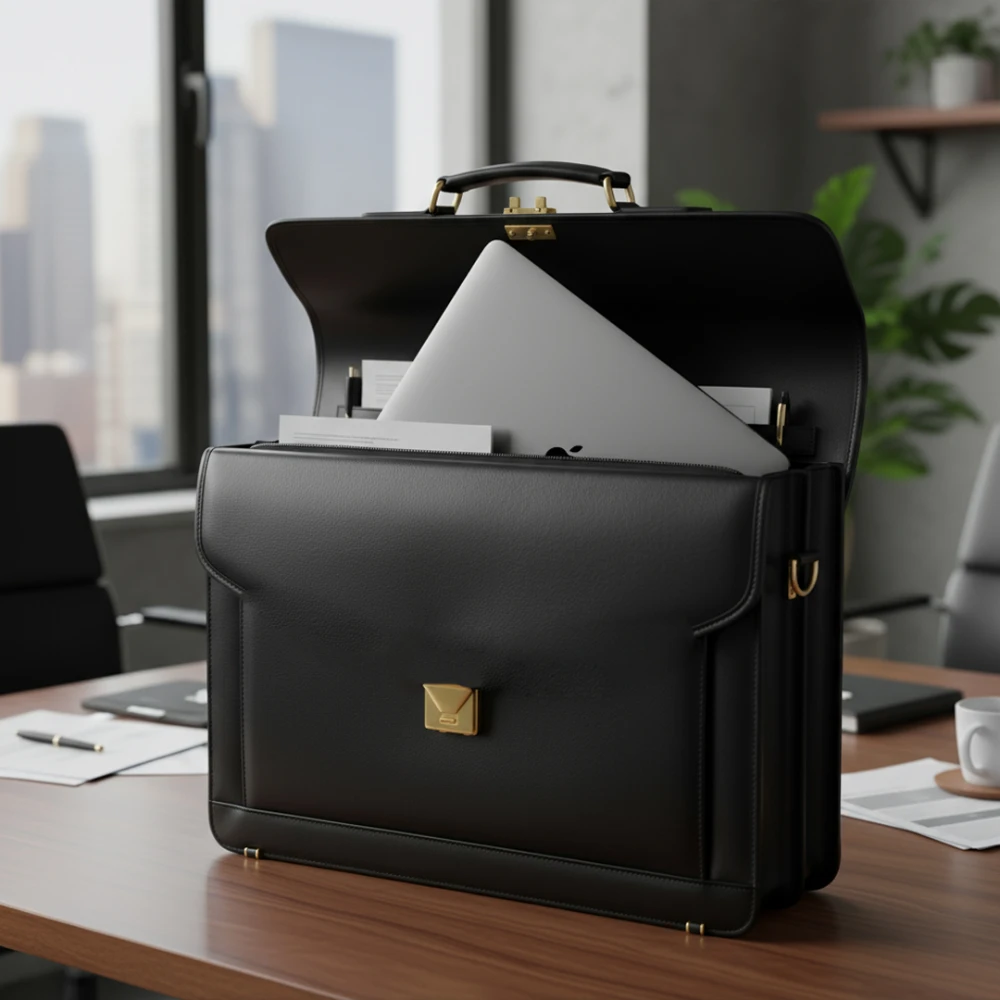 Imperial Luxe Black Laptop Bag